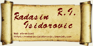 Radašin Isidorović vizit kartica